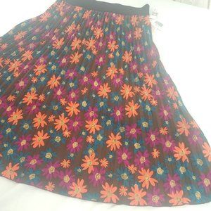 LuLaRoe Womens Brown Floral Elastic Band Pull On Plated Jill Skirt Size Small